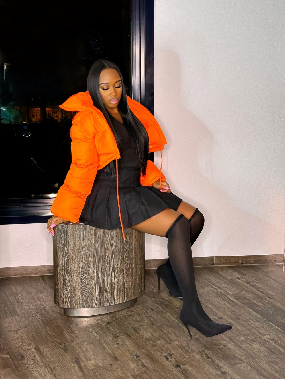 Bomb crop puffer orange