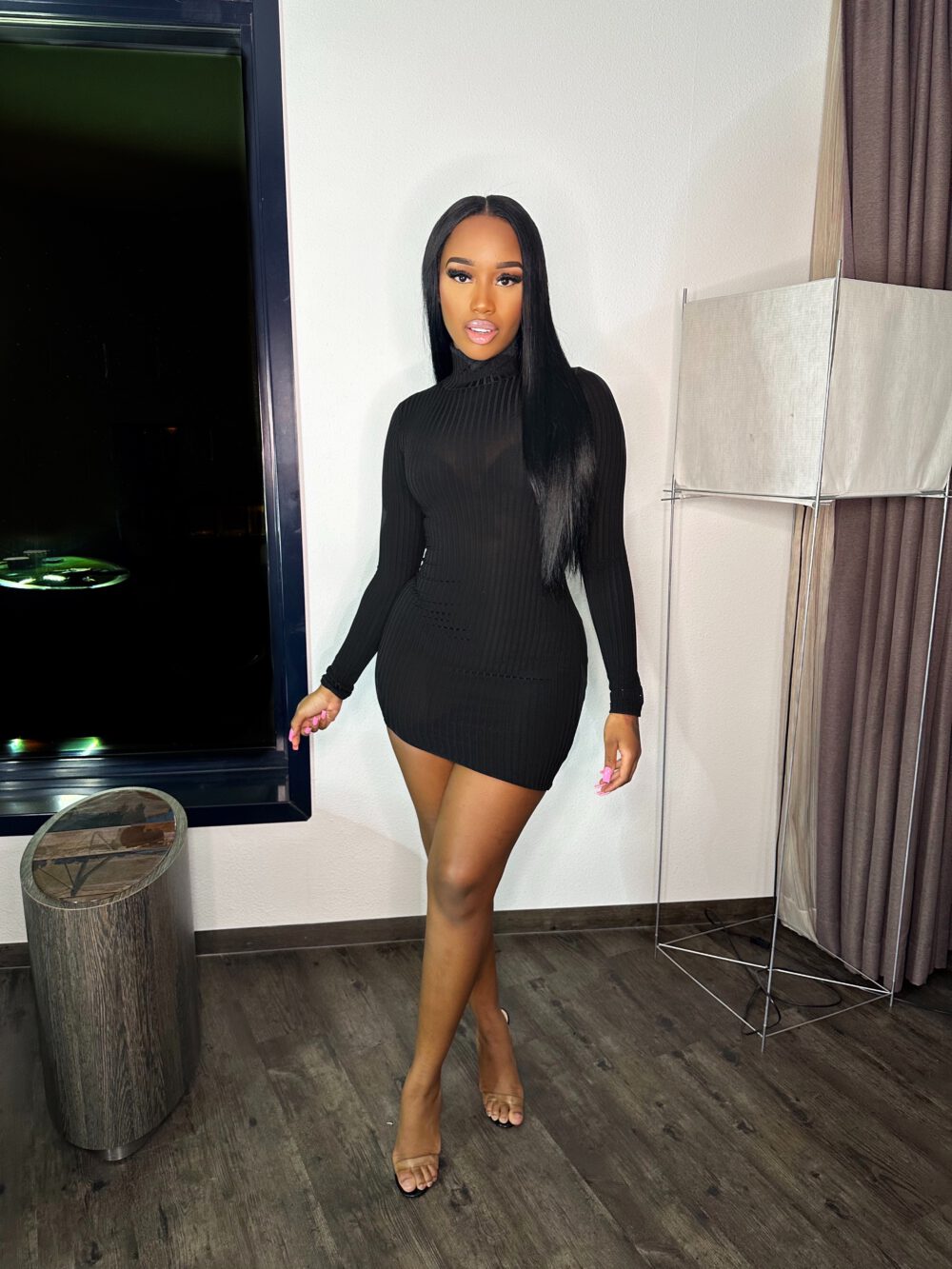 Mini not straight dress black